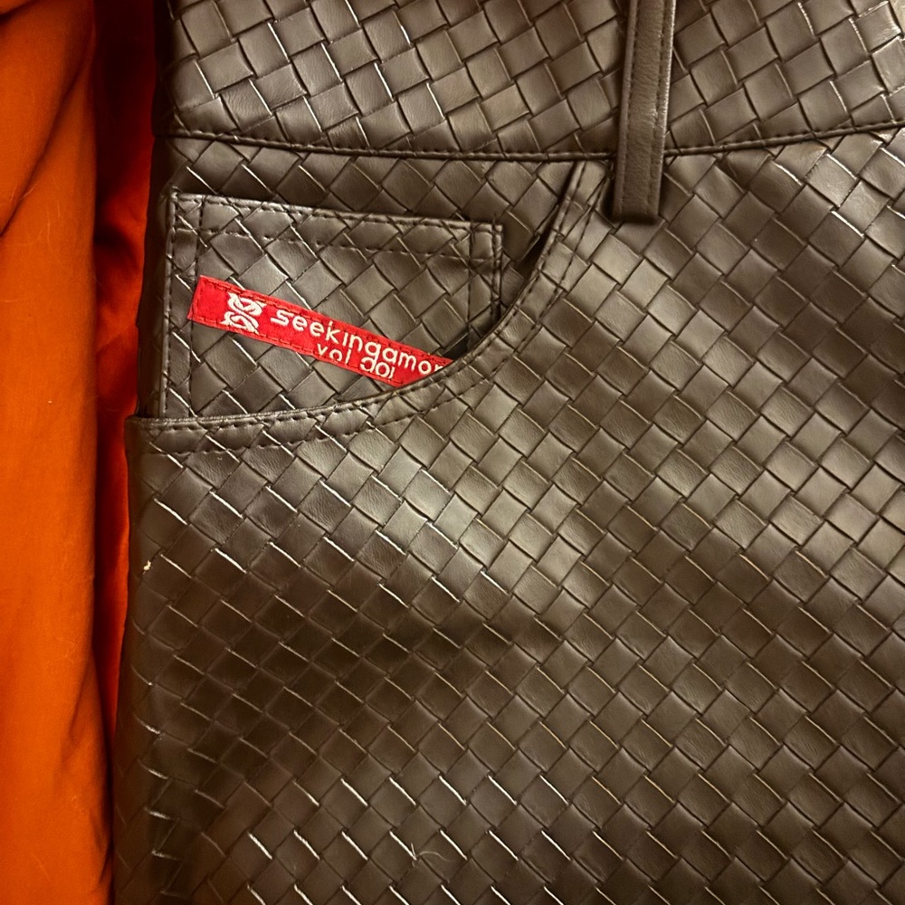 NEW Woven Leather Shorts - Picture 7 of 8
